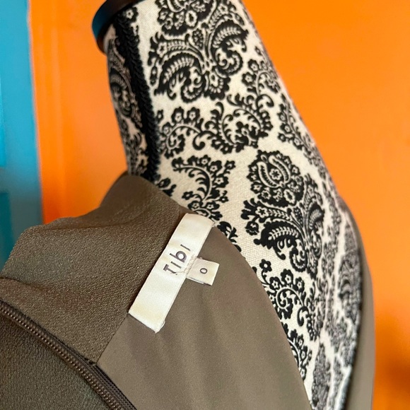 TIBI Olive Green Bow Tie Neck Dress - Picture 9 of 9